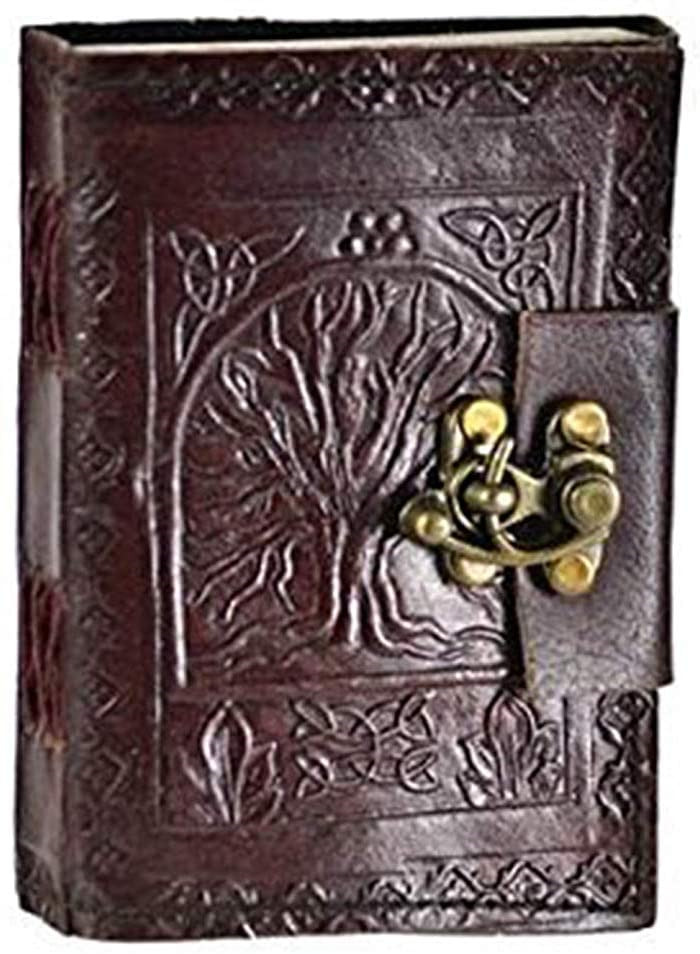 Leather Celtic Tree Of Life Book Of Shadows Blank Spell Book Wicca