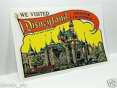 Disneyland, California Vintage Style Travel Decal / Vinyl Sticker, Luggage Label
