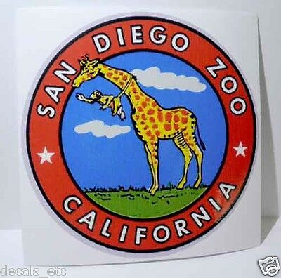San Diego Zoo Vintage Style Travel Decal / Vinyl Sticker, Luggage Label