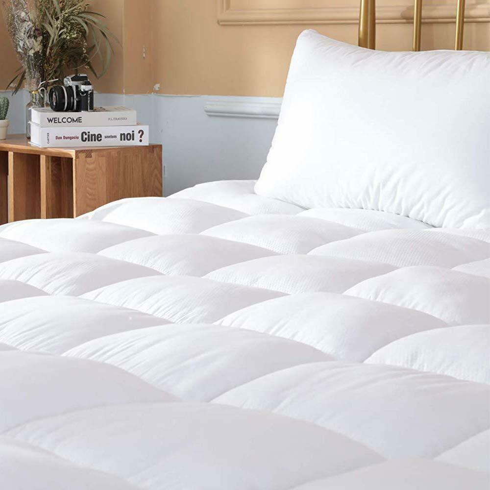 Mattress Pad Cover Topper Protector Quilted Fitted King Queen Full Twin Size Top