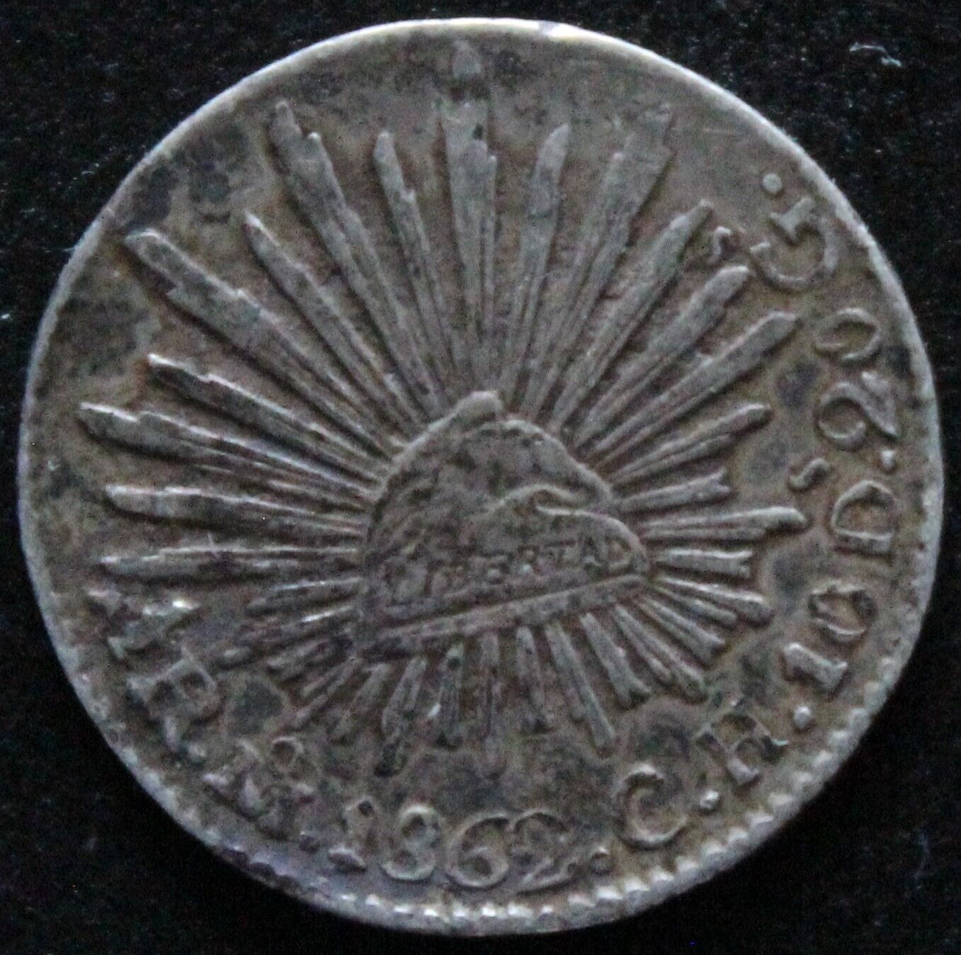 Mexico 1/2 Real 1862 Mo Ch Silver