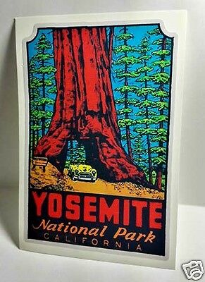 Yosemite National Park Vintage Style Travel Decal / Vinyl Sticker, Luggage Label