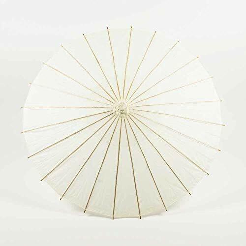 Quasimoon 32" Beige / Ivory Paper Parasol Umbrella By Paperlanternstore