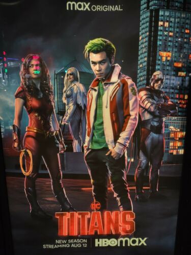 Dc Titans Season 3 "beast Boy, Donna Troy, Dove & Hawk" Bus Stop Movie Poster