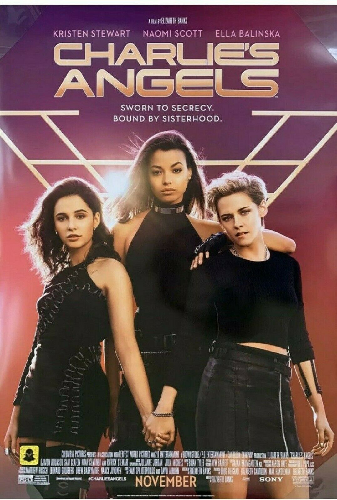 Charlie's Angels 27 X 40 Original 2019 D/s Movie Poster - Kristen Stewart