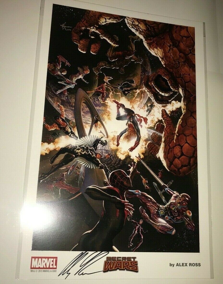 Sdcc Comiccon Marvel Secret Wars Thing Avengers Signed Alex Ross Poster! Rare