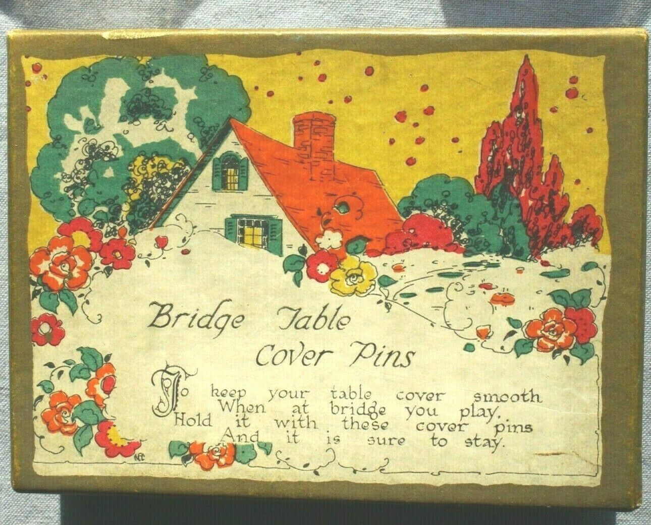 Very Rare Vintage Trump Marker Bridge Table Cover Pins In Original Box
