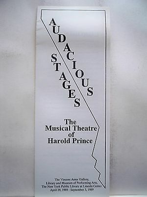 Audacious Stages Brochure The Musical Theatre Of Harold Prince Lincoln Ctr 1989