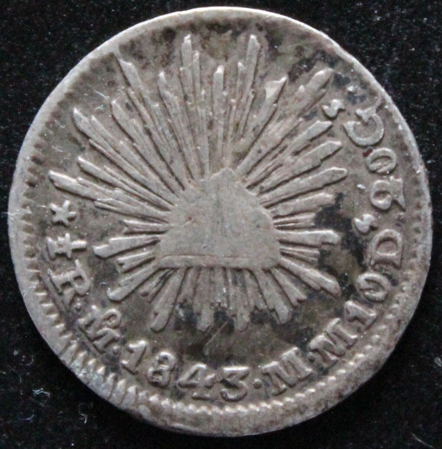Mexico 1/2 Real 1843 Mo Mm Silver
