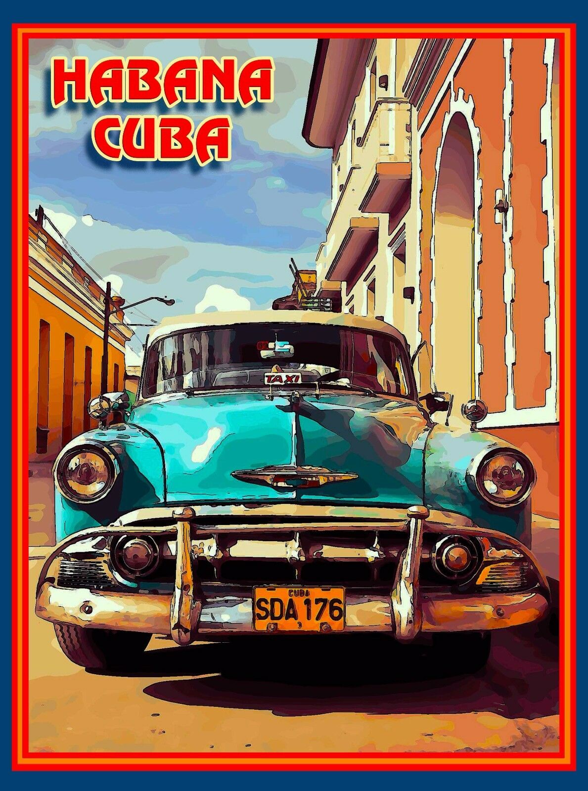Cuba Cuban Havana Island Habana Caribbean Travel Art Advertisement Poster