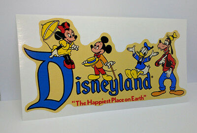 Disneyland, Mickey & Donald Vintage Style Travel Decal / Vinyl Luggage Sticker