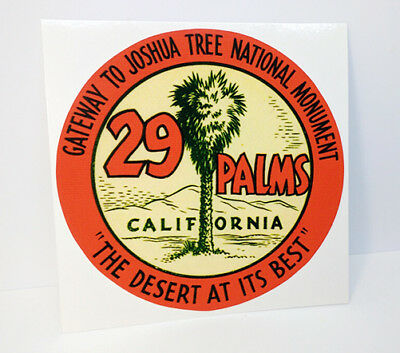 29 Palms California / Joshua Tree Vintage Style Travel Decal / 4" Vinyl Sticker