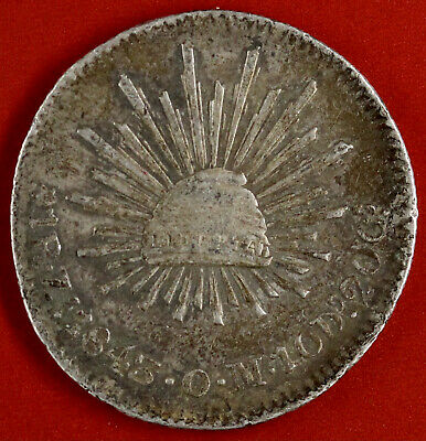 Mexico 1 Real 1843 Zs Om Zacatecas Silver