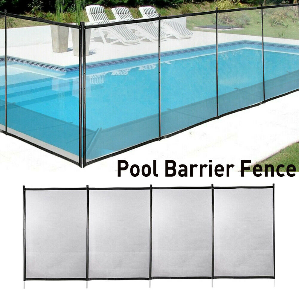 4'x12' Ft In-ground Swimming Pool Safety Fence Section Prevent Accidental Black