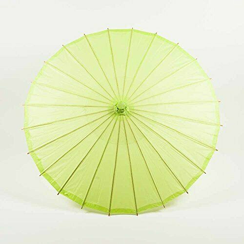 Quasimoon 20" Light Lime Green Paper Parasol Umbrella By Paperlanternstore