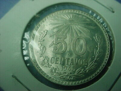 Mexico 50 Centavos Silver Eagle Gem Bu 1945 #56988