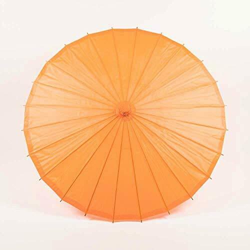 Quasimoon 28" Orange Paper Parasol Umbrella By Paperlanternstore