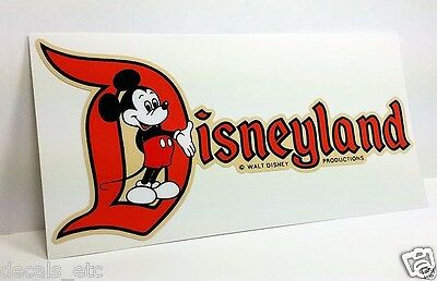 Disneyland Ca, Mickey Vintage Style Travel Decal / Vinyl Sticker, Luggage Label