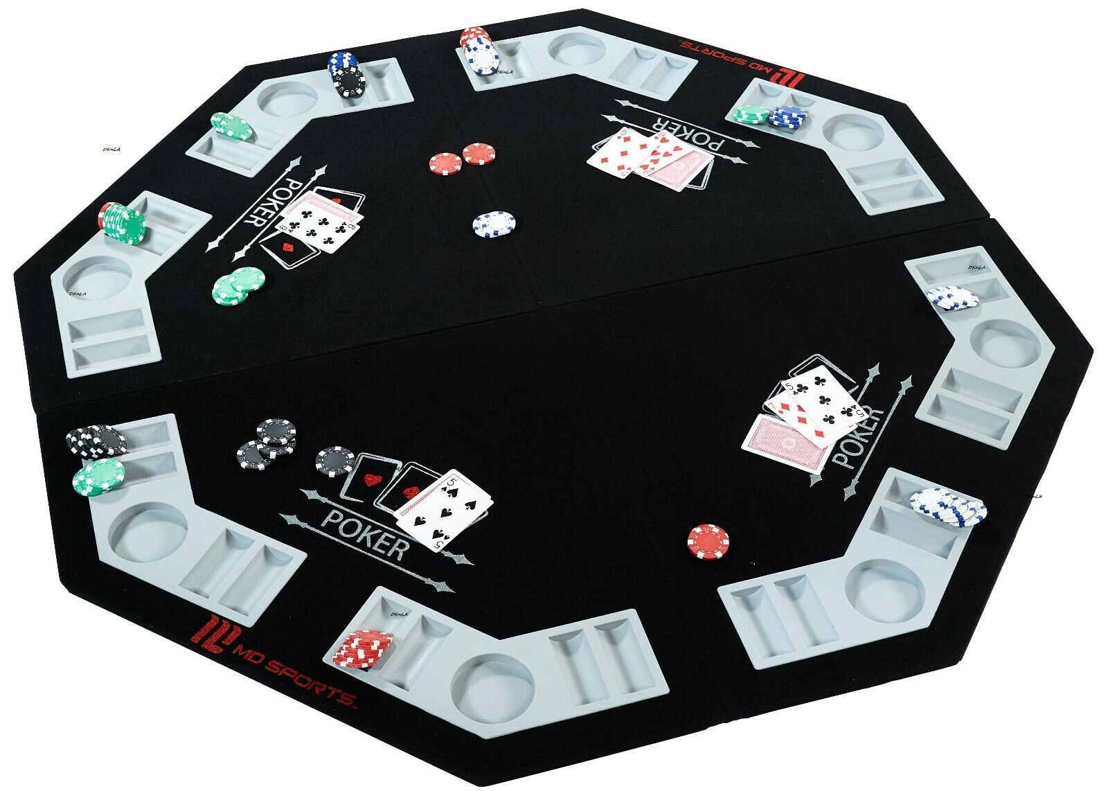 Md Sports Poker Table Conversion Top  44 Inches Wide, Carrying Bag, Chips, Cards