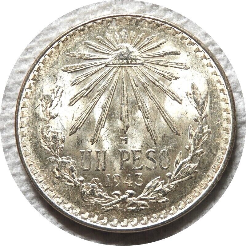 Elf Mexico 1 Peso 1943    World War Ii   P23