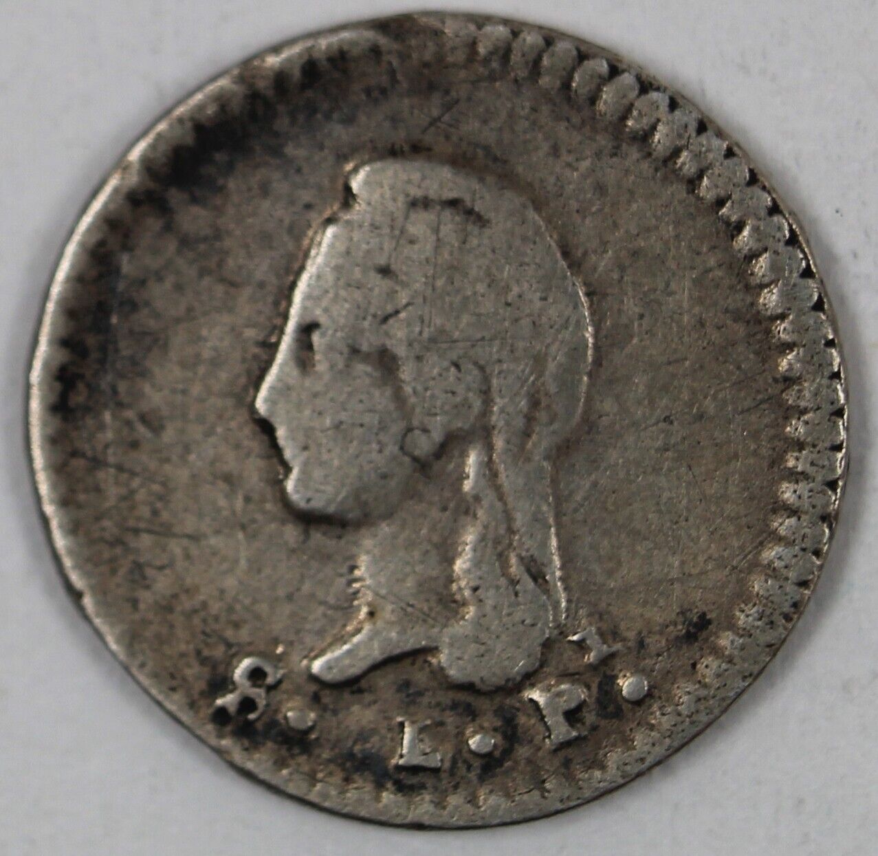1842 S.l -- Pi (mexico) 1/4 Real (cuartilla) Silver -- Very Very Rare- Nice-