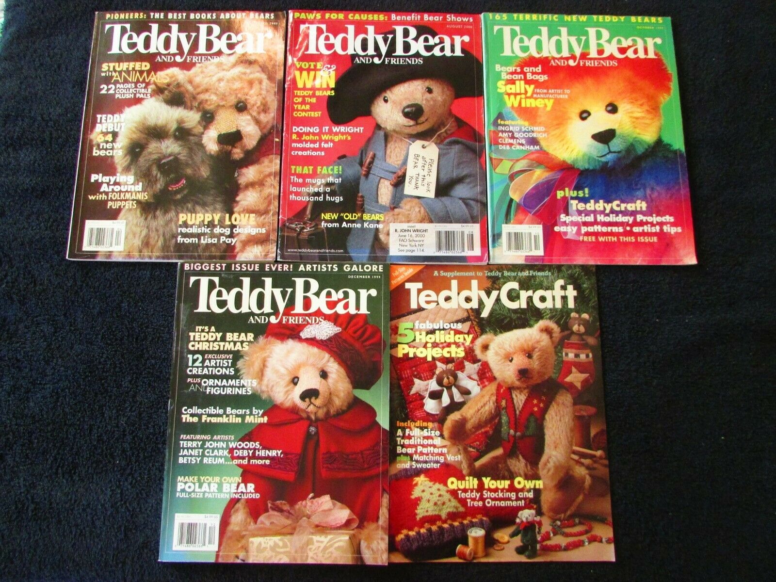 4 Vintage Teddy Bear 1999 & 2000 & 1 Teddy Craft Magazines