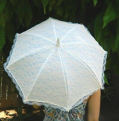 Vintage Style Peach Lace Small Wedding Parasol Umbrellas Country Chic Photo Prop